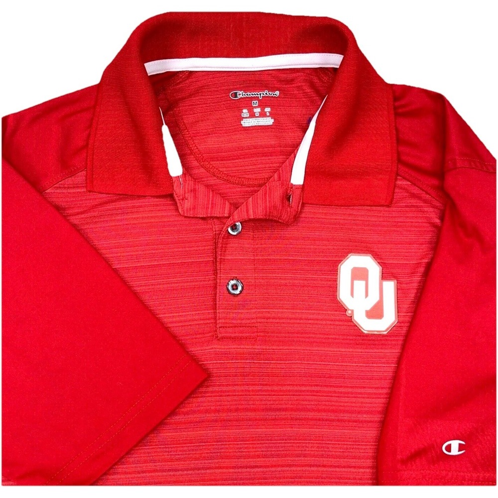 Oklahoma‎ Sooners Polo Shirt Men Medium Red Performance Quick Dry Golf Wicking